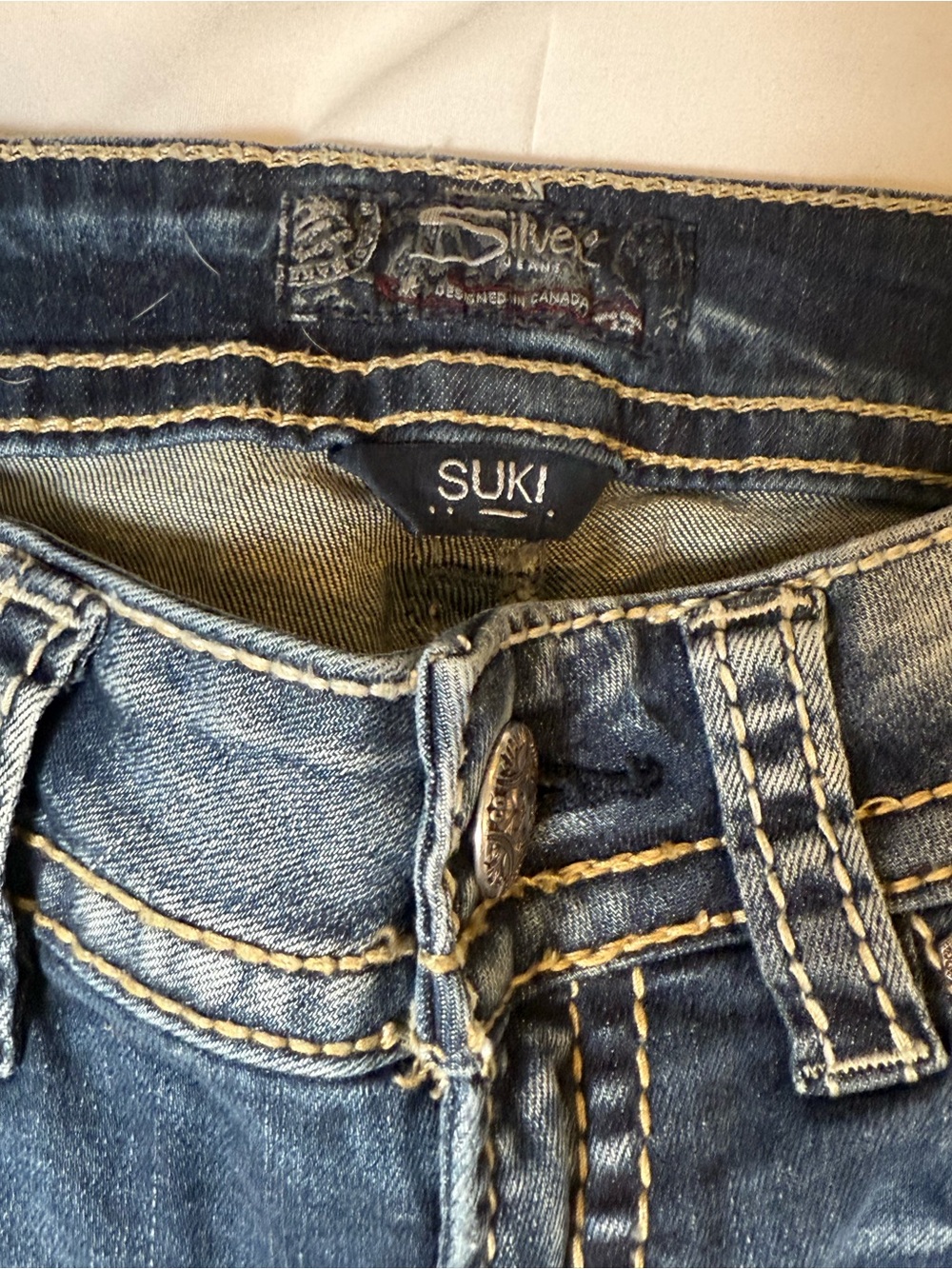 Silver Jeans Distressed Medium Blue Skinny Jeans - Picture 4 of 6